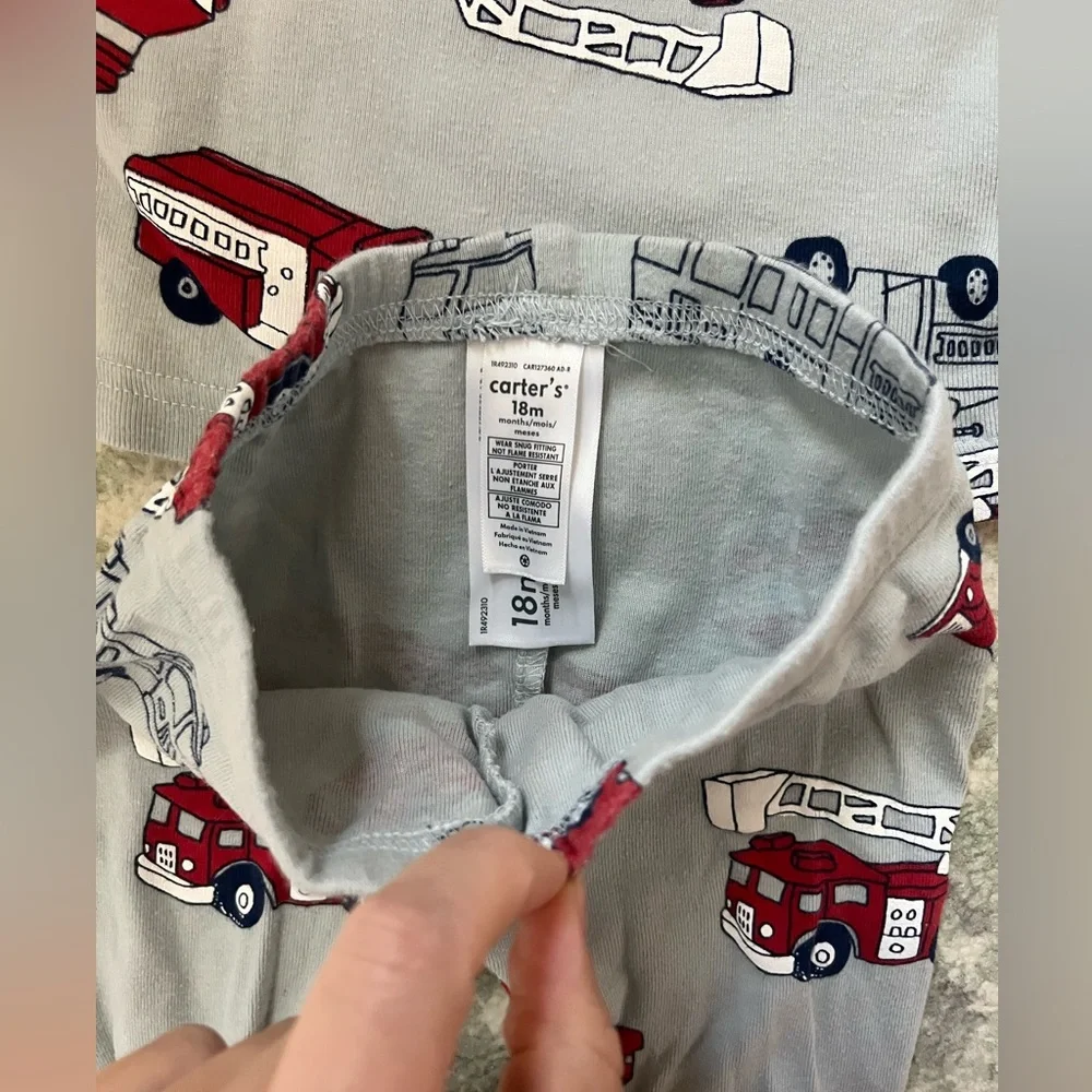 Carter’s Set of 4 Boys Dinosaur Safari Fire Truck Pajamas